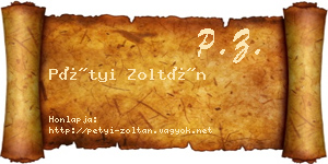 Pétyi Zoltán névjegykártya