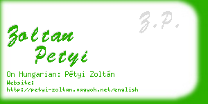 zoltan petyi business card